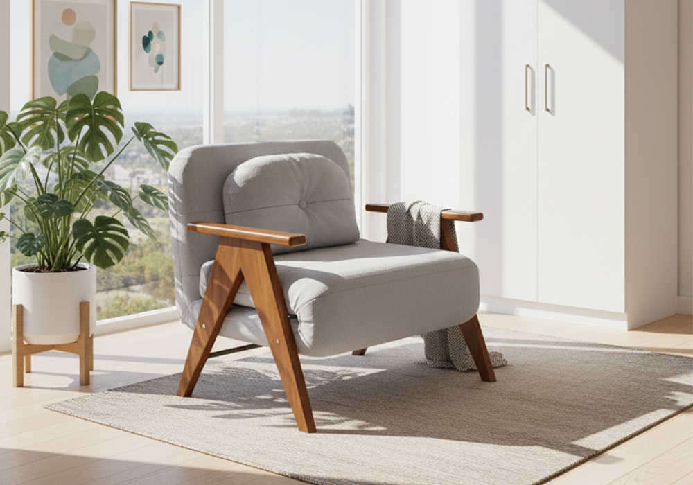 橡木扶手沙发床WD107