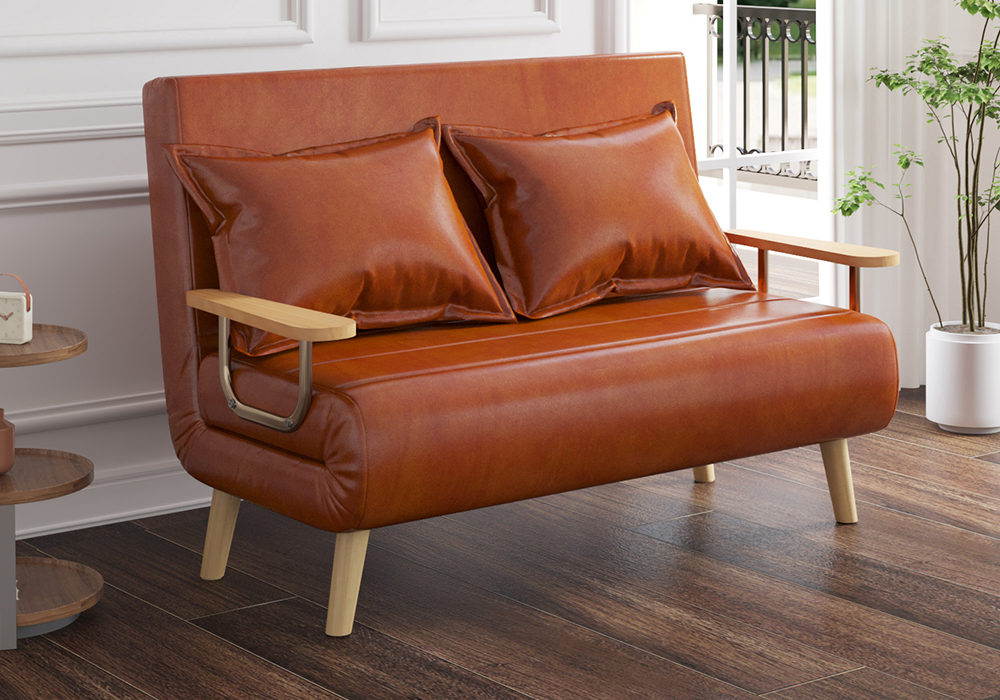 油蜡皮科技皮沙发床WD111