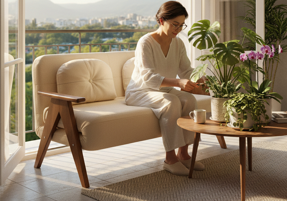 橡木扶手沙发床WD107