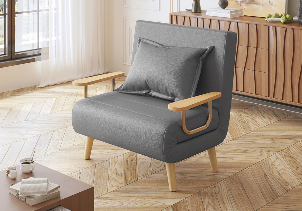 油蜡皮科技皮沙发床WD111