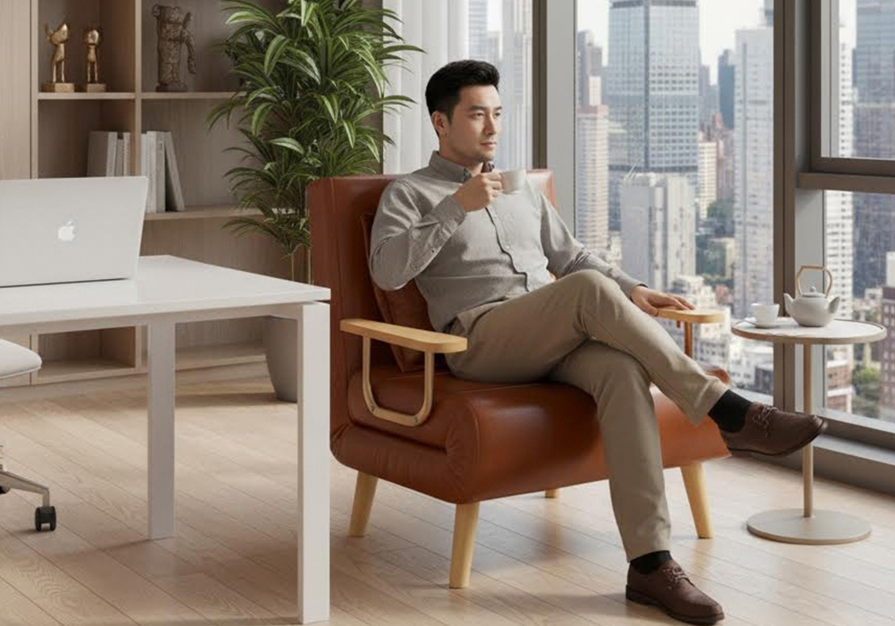 油蜡皮科技皮沙发床WD111