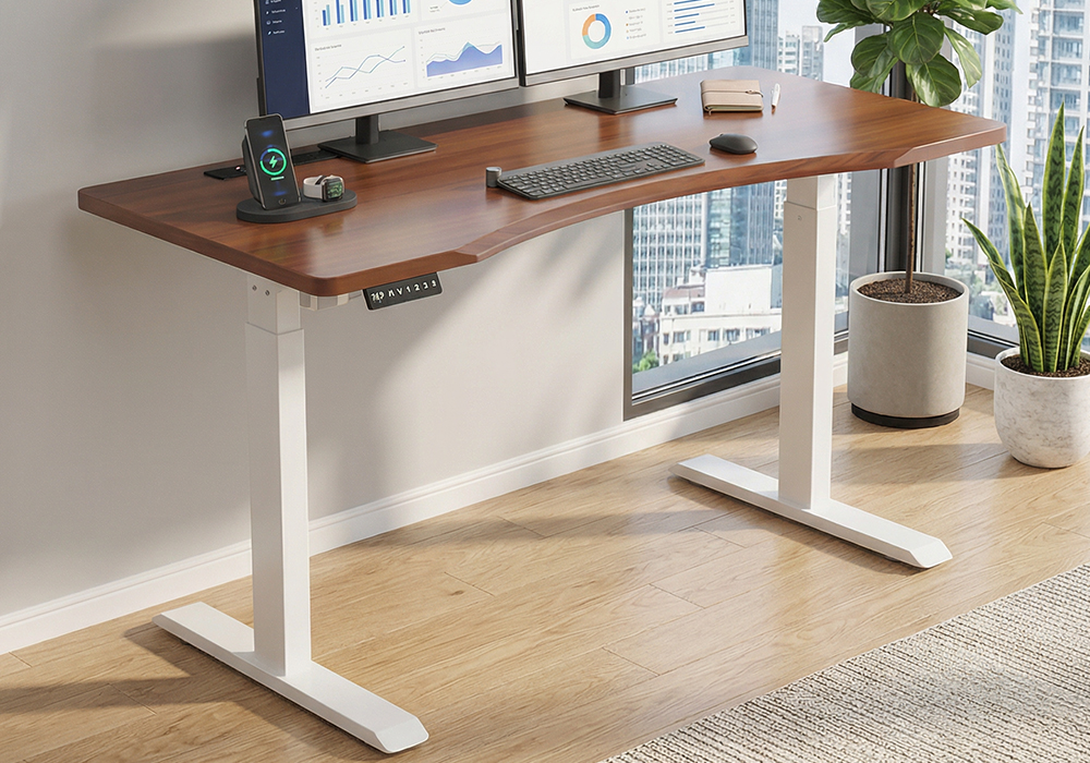 橡胶木实木升降桌