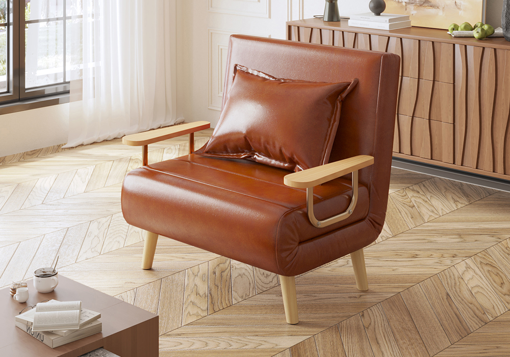 油蜡皮科技皮沙发床WD111