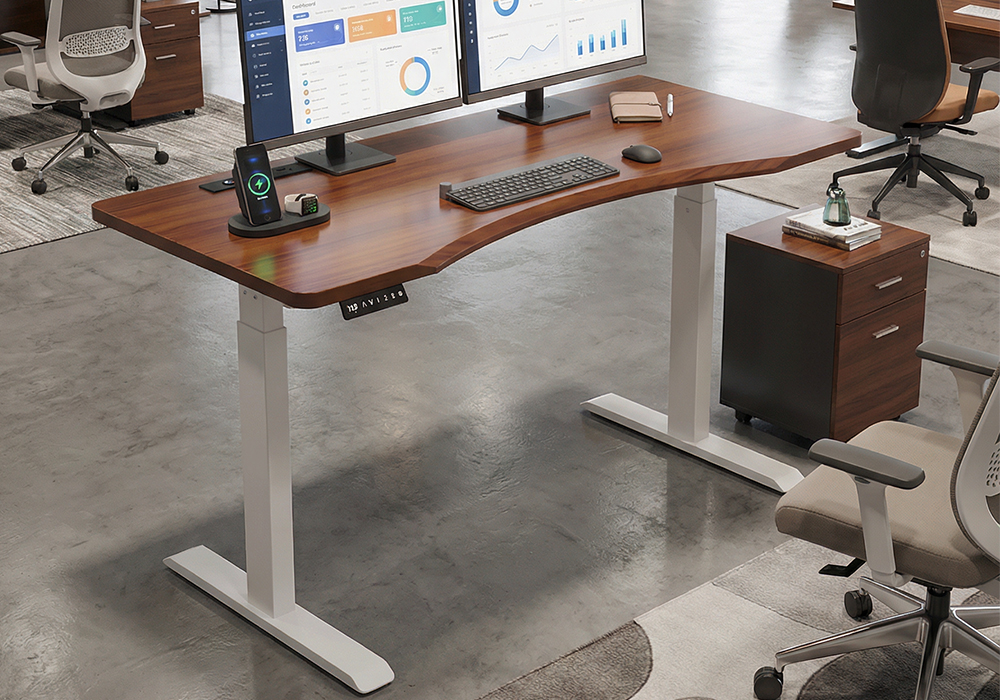 橡胶木实木升降桌