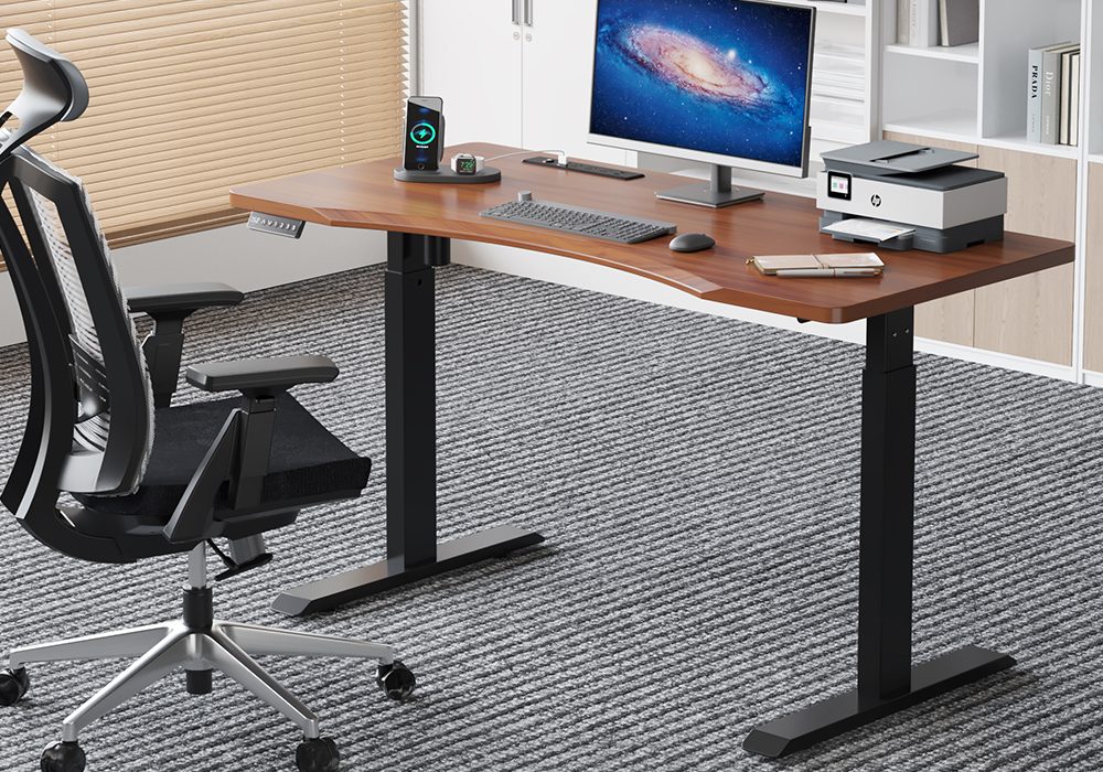 橡胶木实木升降桌