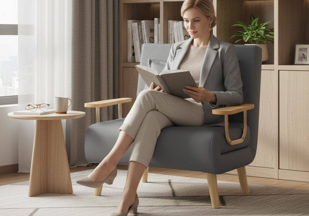 油蜡皮科技皮沙发床WD111