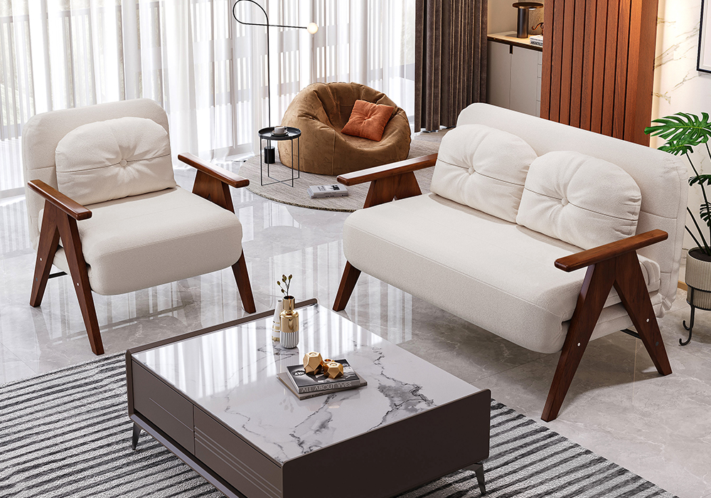 橡木扶手沙发床WD107