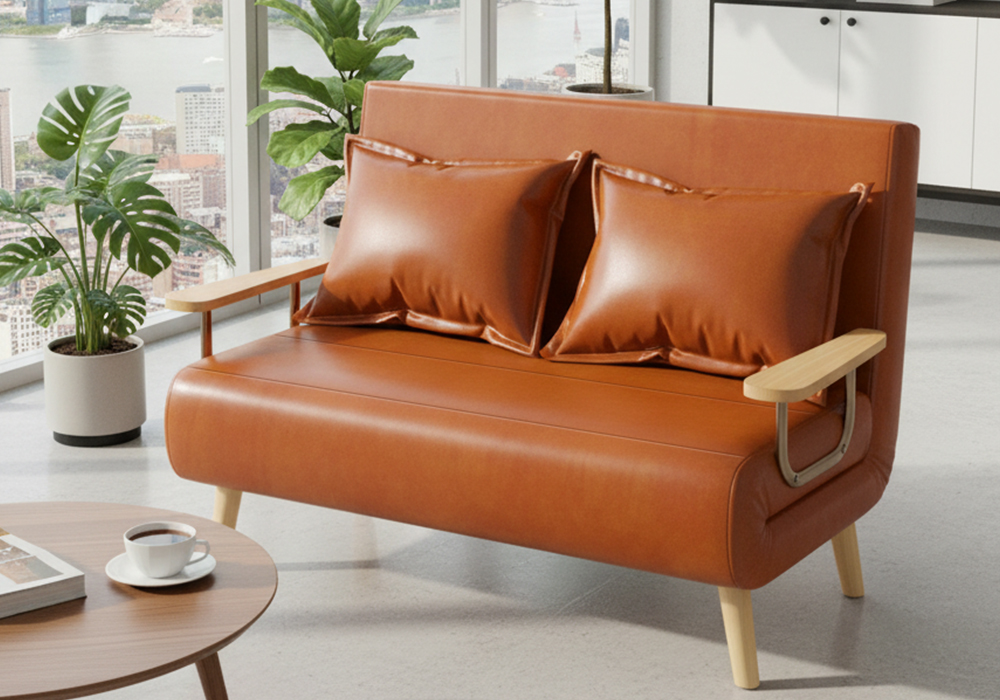 油蜡皮科技皮沙发床WD111
